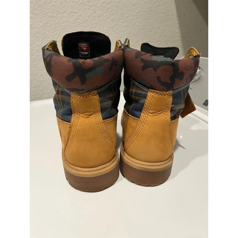 Timberland 6-Inch Premium Waterproof Boots – Boys 6.5Y/ Women’s 8 – Wheat Plaid